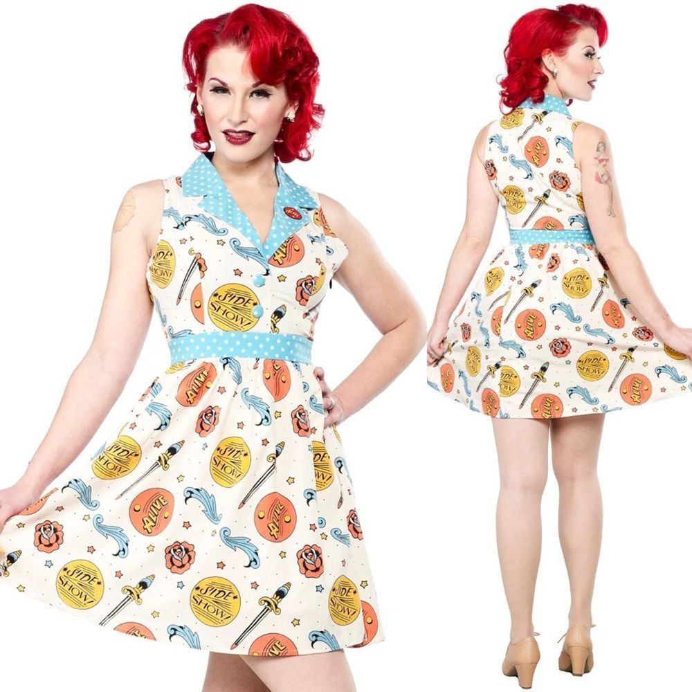 New Sourpuss Sideshow June Pin-up Dress Size: Medium